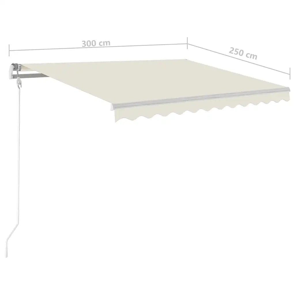Tenda Automatica con Sensore Vento e LED 300x250 cm Crema 3068872