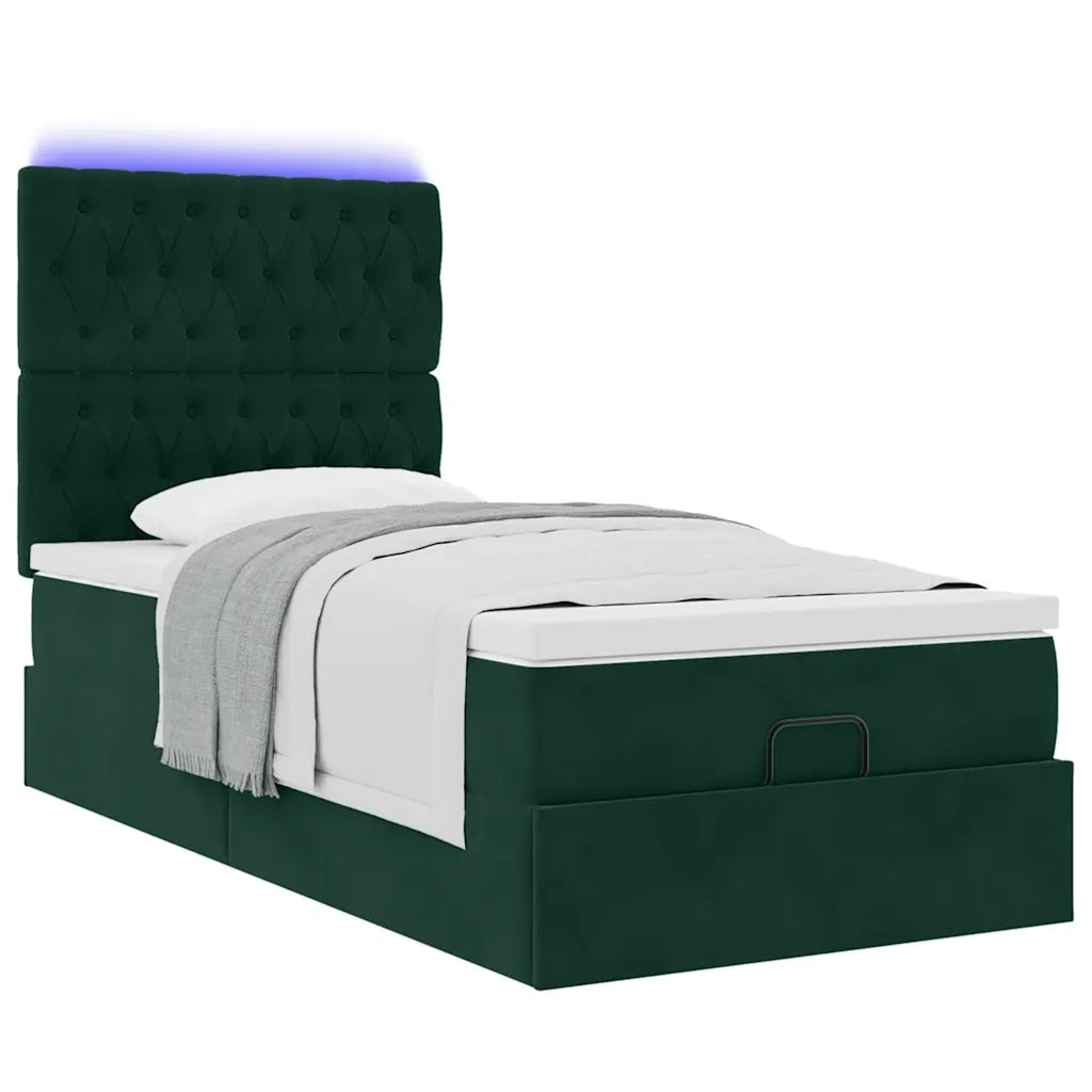 Struttura Letto Pouf con Materassi 90x200 cm in Velluto 3314369