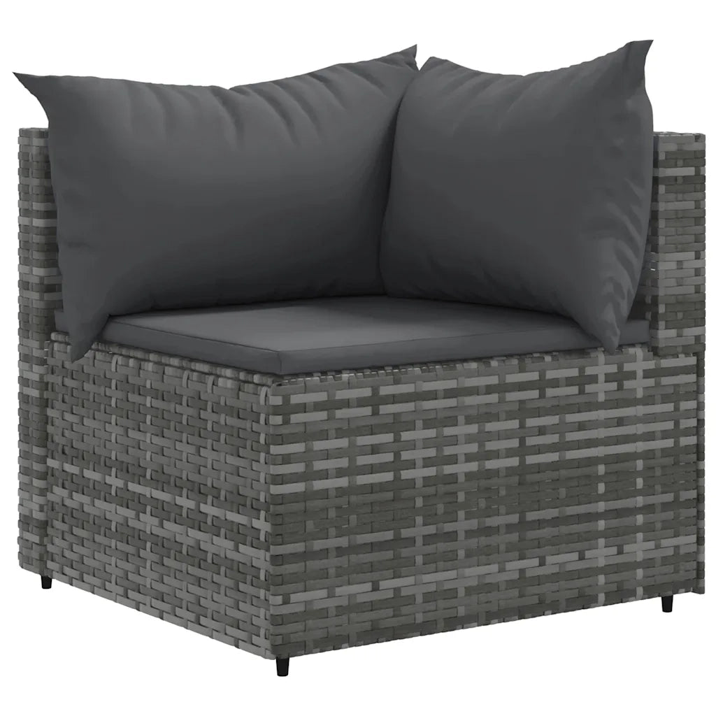 Set Divani da Giardino 5 pz con Cuscini in Polyrattan Grigio 3308082