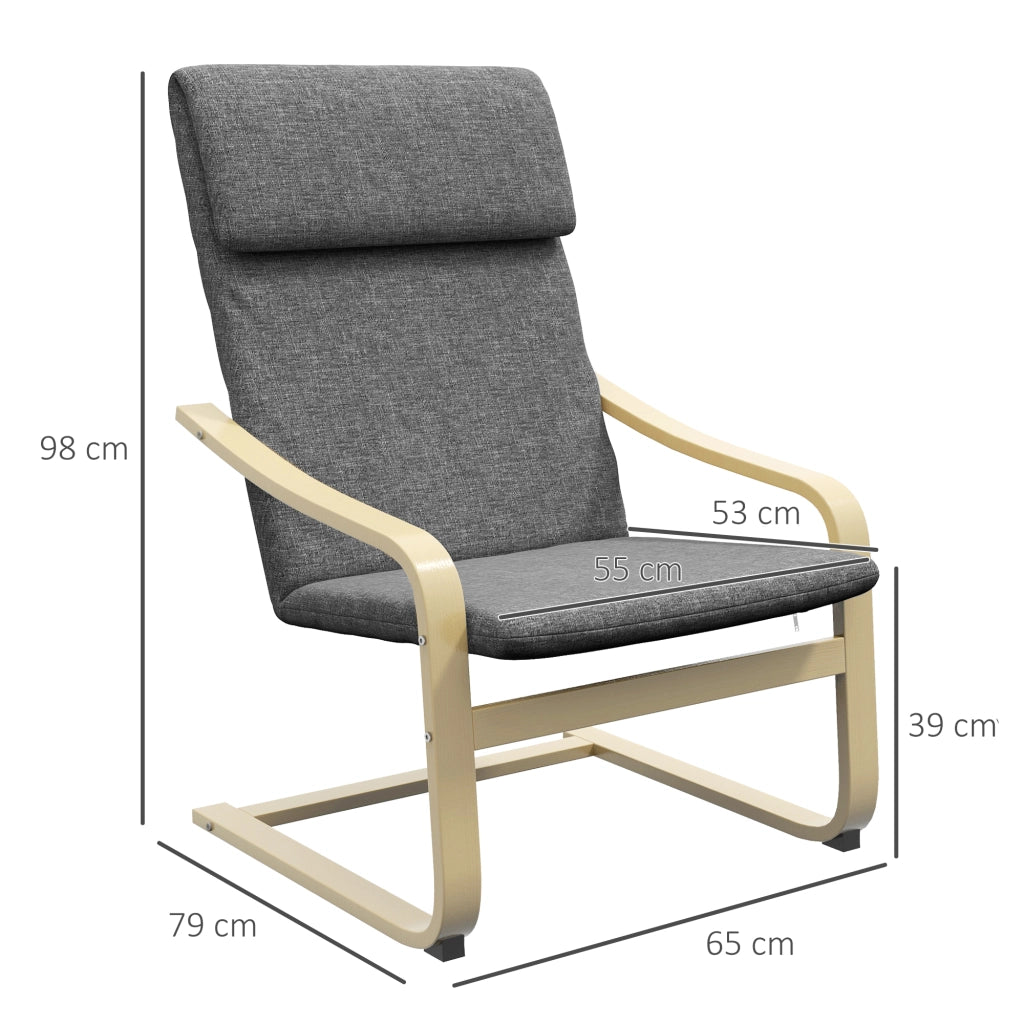 Poltrona con Schienale e Braccioli ¨C Minimal ¨C Grigio + Naturale