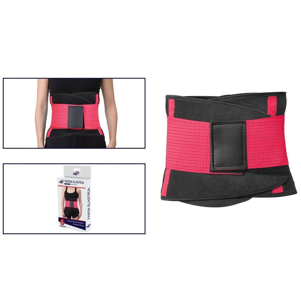Trade Shop - Fascia Lombare Supporto Per La Schiena Cintura Di Sostegno Trainer Pancia Unisex - Fucsia   L