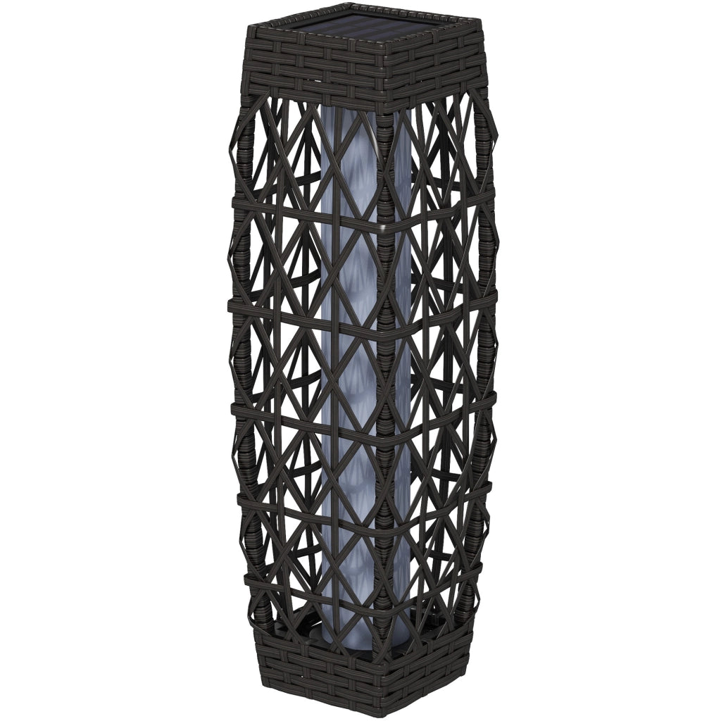 Lampada Solare Rattan Sintetico LED Automatica ¨C Xylo ¨C Grigio 20x20x68cm