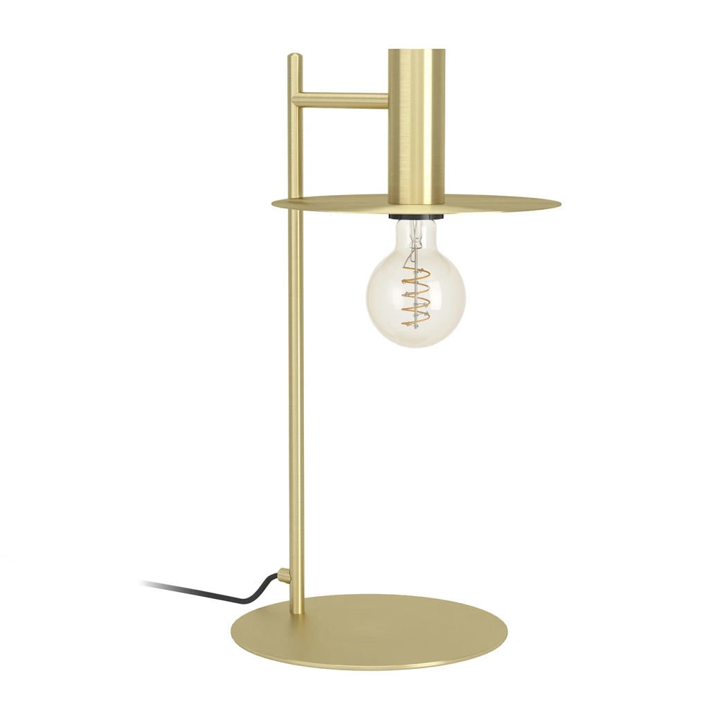 Lampada Da Tavolo Moderna Escandell Acciaio Ottone Spazzolato 1 Luce E27
