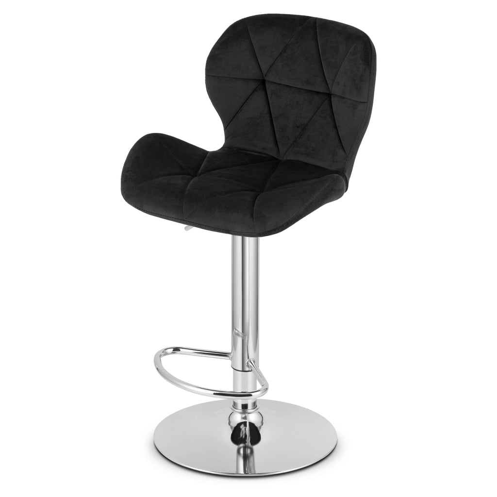 Sgabello VALORA WEST - Rivestimento in velluto nero con base cromata x 2