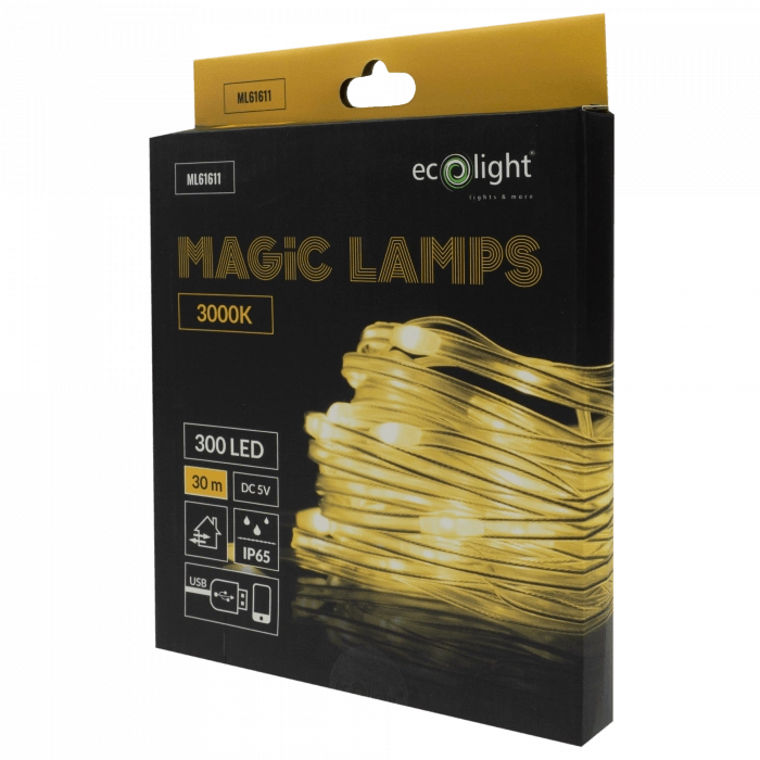 Luci natalizie esterne 300 LED 30m 3000K USB BT Ecolight