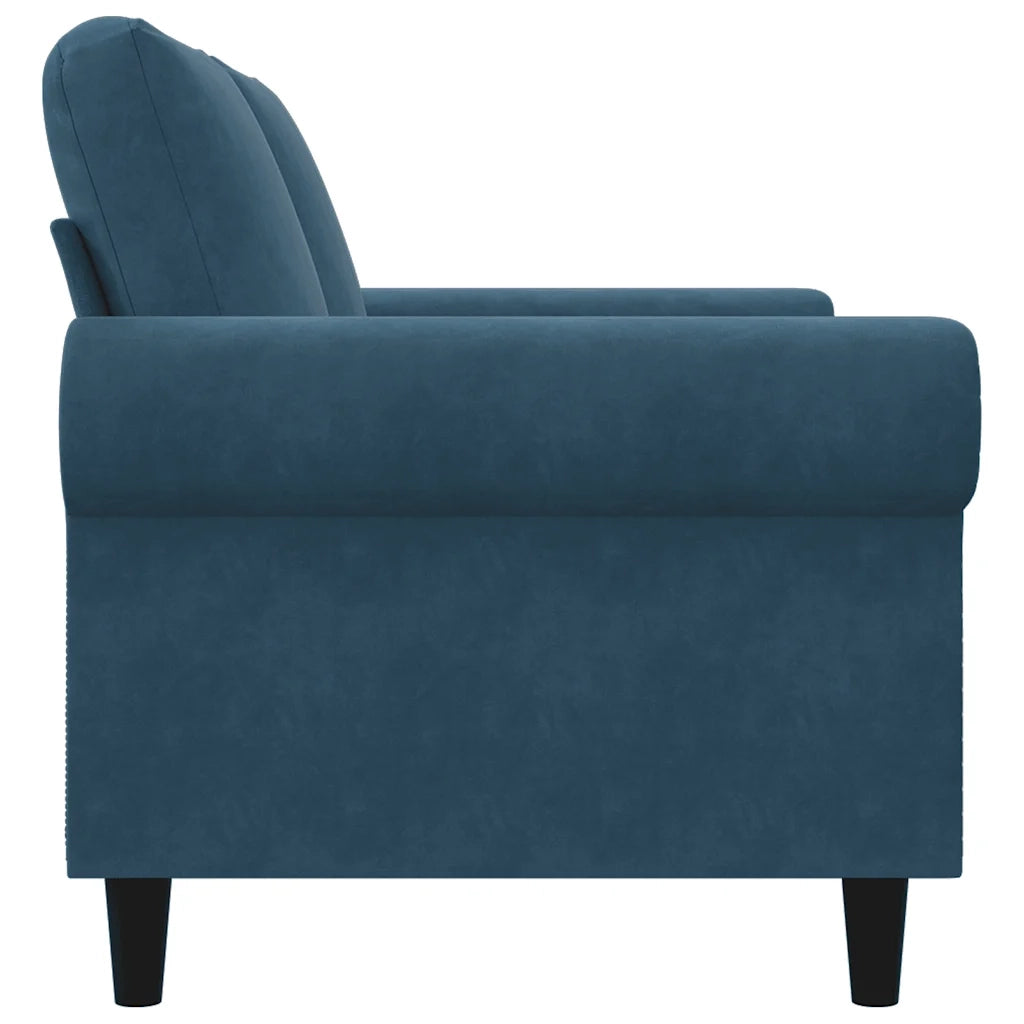 Divano a 2 Posti-Sofa 2 Posti Blu 120 cm in Velluto 448201