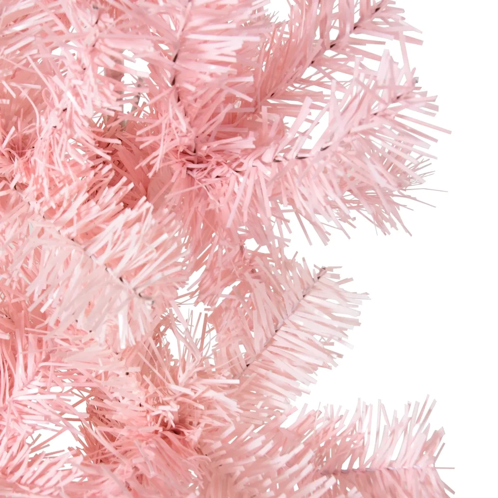Albero Natale | Decorazioni natalizie Artificiale Sottile a Met¨¤ e Supporto Rosa 210 cm