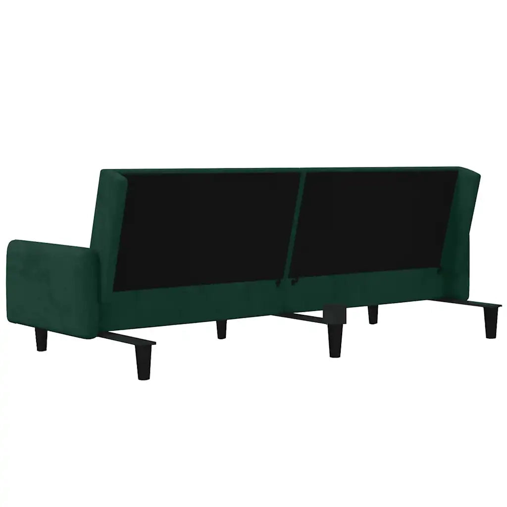 Divano letto | Sof¨¤ letto | Letto singolo a 2 Posti Verde Scuro in Velluto