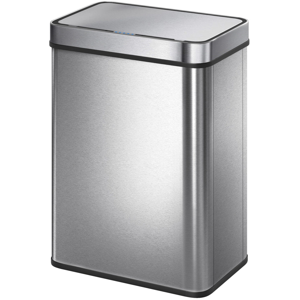 Pattumiera Automatica 50 Litri con Coperchio Soft Close ¨C Minimal ¨C Acciaio Inossidabile Argento