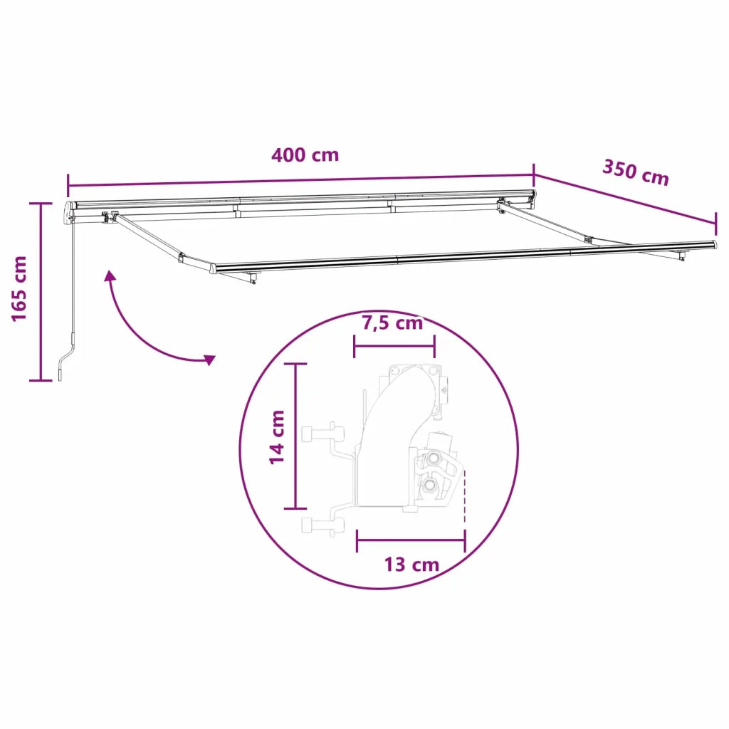 Tenda retrattile Tortora 400 × 350 cm Poliestere e Alluminio 3426131