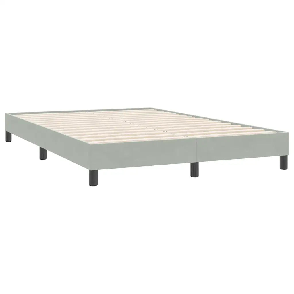 Letto a Molle con Materasso e LED Grigio Chiaro 160x220cm Velluto 3317031