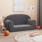 Divano per Bambini a 2 Posti-Sofa-Divanetto Antracite in Morbido Peluche 497667