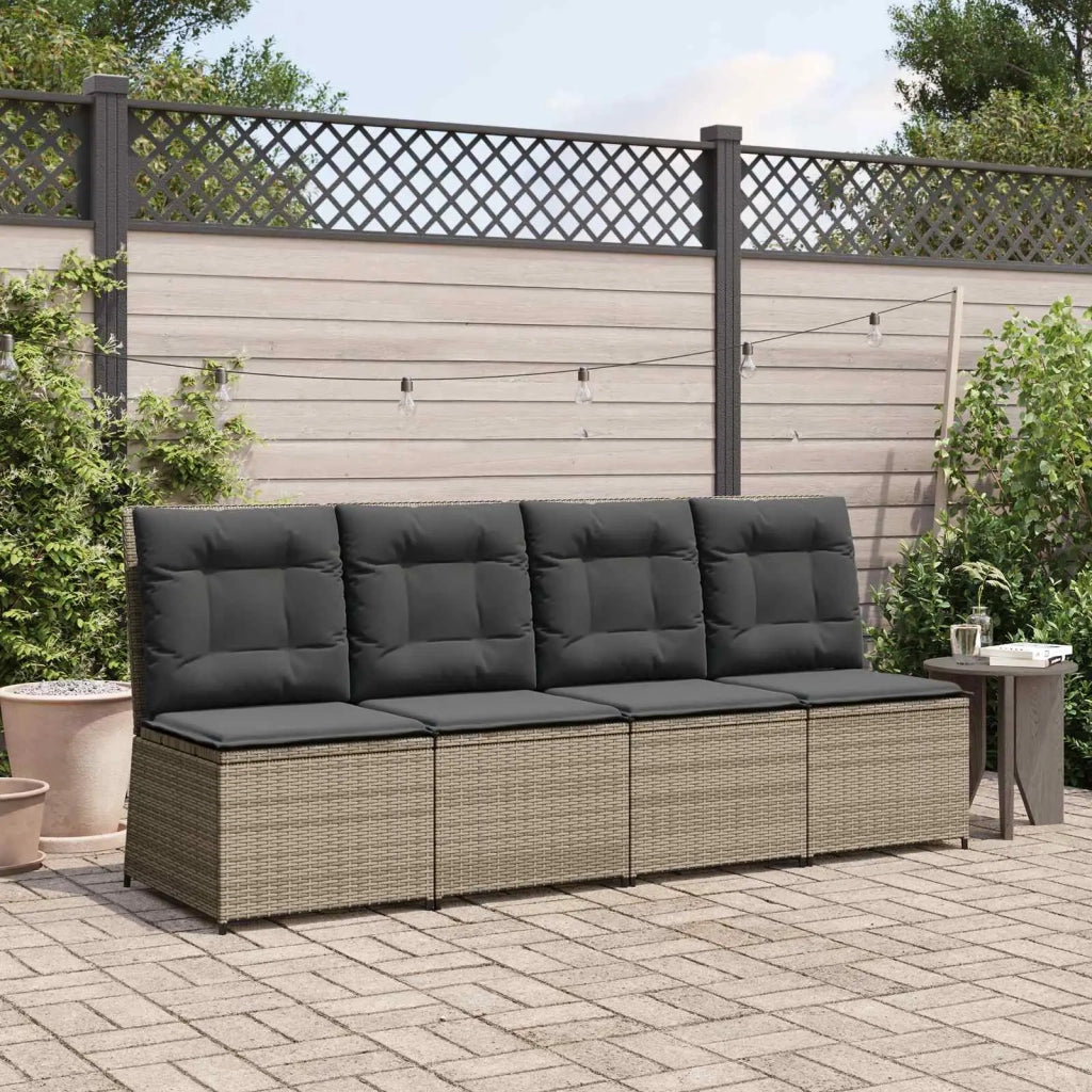 Divano da giardino con cuscino Grigio polyrattan 3394478