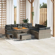 Set Divano da Giardino con cuscino con cuscino 13 pcs Grigio