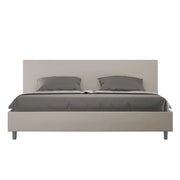 BS COM Letto con rete imbottito 180x200 similpelle tortora
