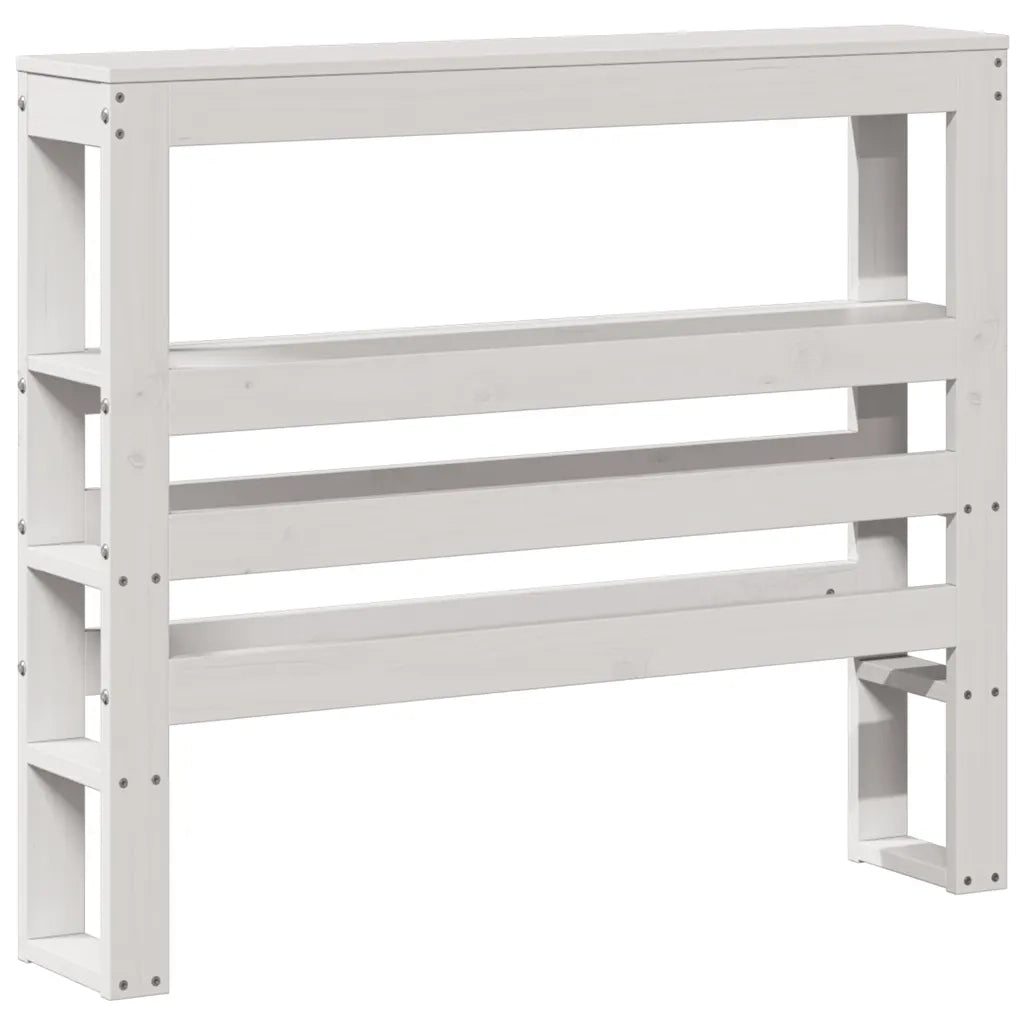 Letto senza Materasso-Struttura Letto Bianco 75x190 in Legno Massello di Pino 914878