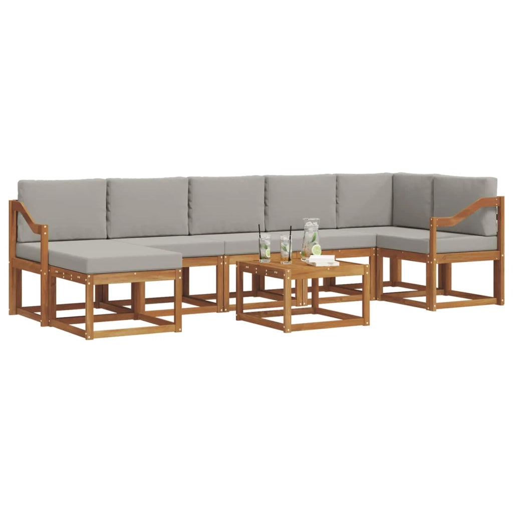 Set di divani da esterno 8 pcs Grigio Naturale e Chiaro 3366759