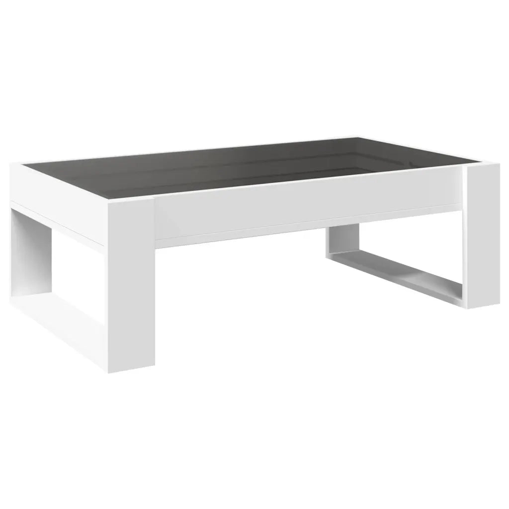 Tavolino da salotto | Tavolino da caff¨¨ | Tavolino da Soggiorno con LED Infinity Bianco 90x53x30 cm