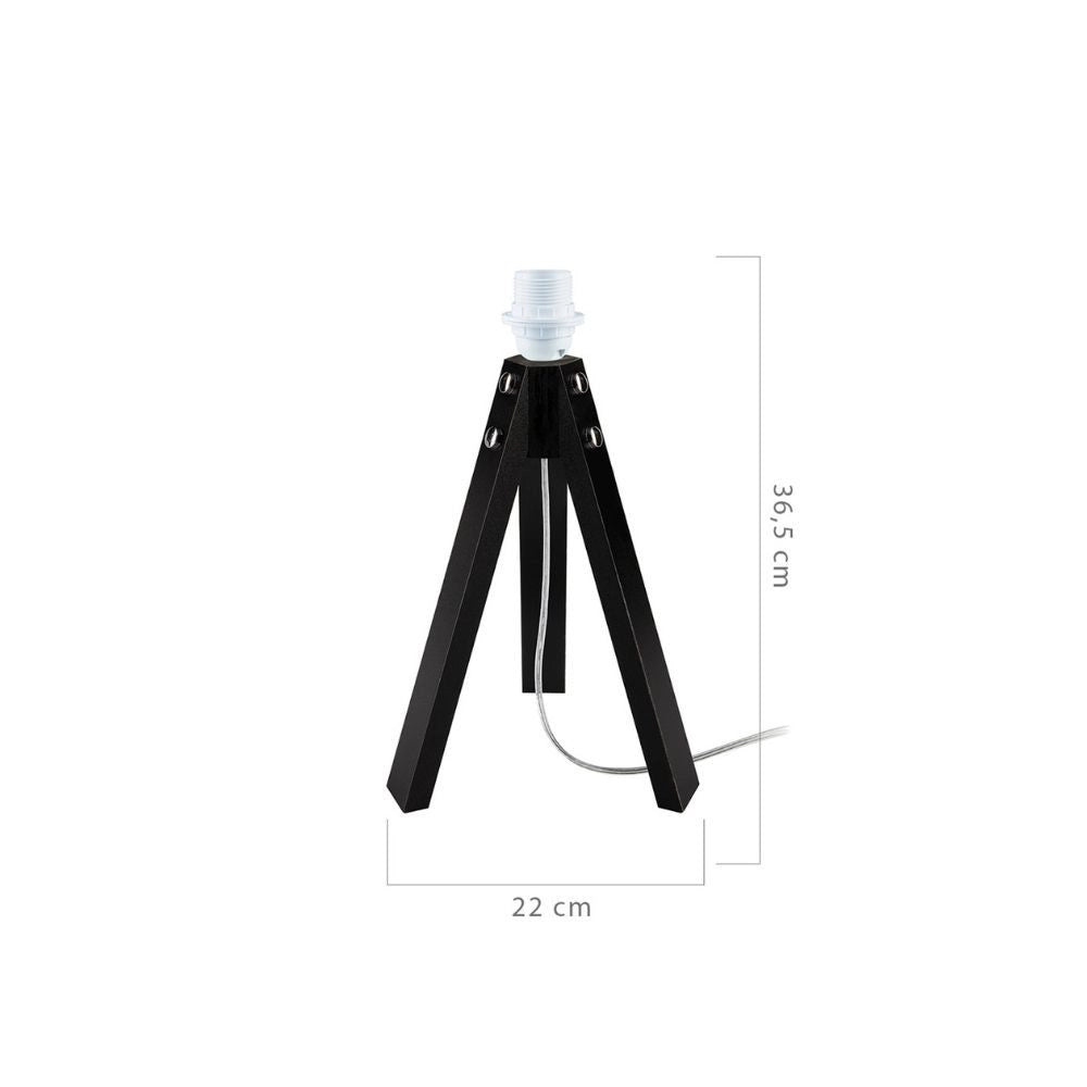 Lampada da tavolo treppiede legno nero Deco MDL3042