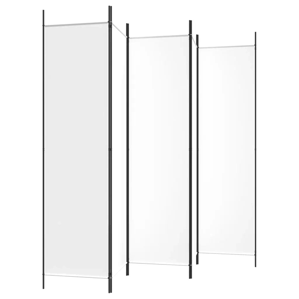 Divisorio Ambienti | Divider per stanze | Paravento a 5 Pannelli Bianco 250x200 cm Tessuto