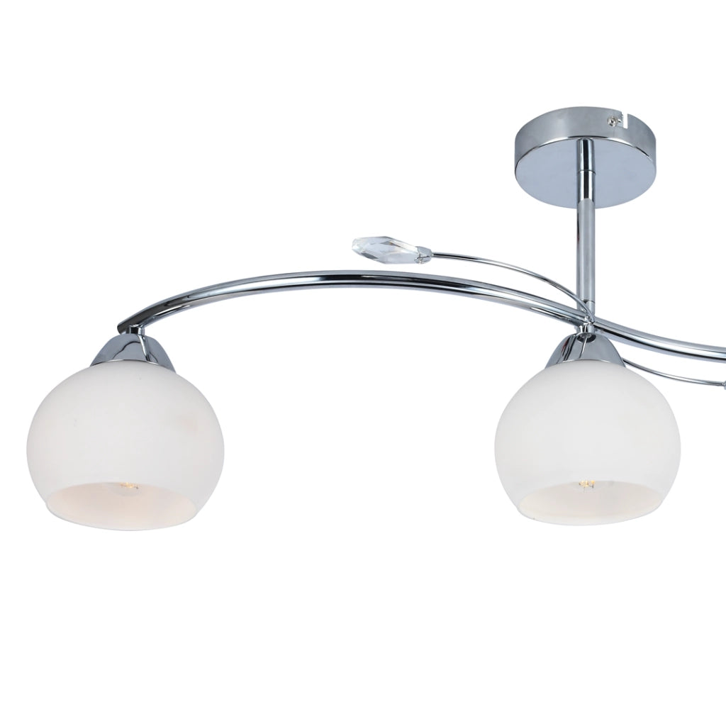 Plafoniera Connor cromata 3 luci E27 vetro Milagro