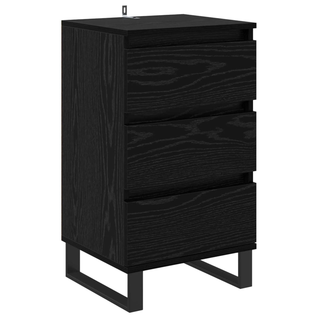 Credenza con cassetto Rovere nero Legno multistrato 881716