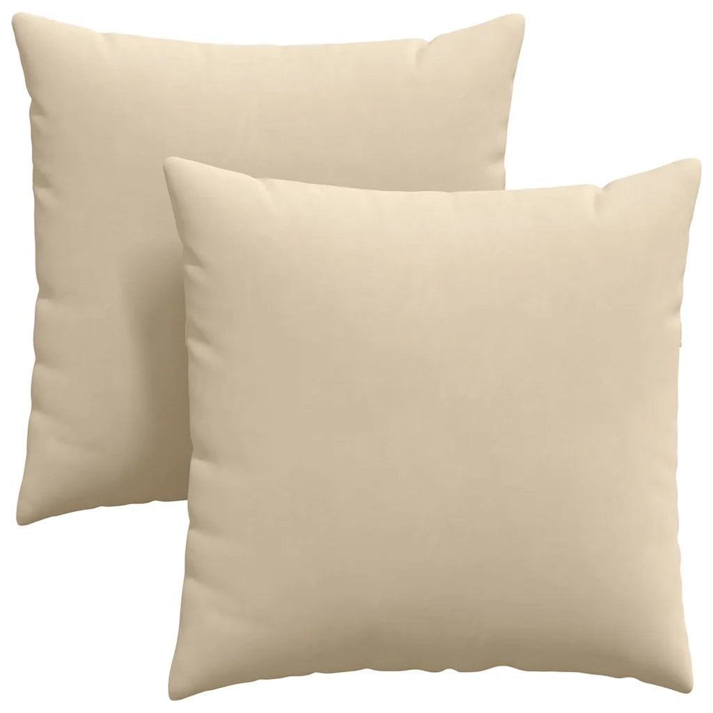 Cuscini da Divano 2 pz-Set di 2 Cuscini per Sofa Crema 60 x 60 cm Tessuto 951969