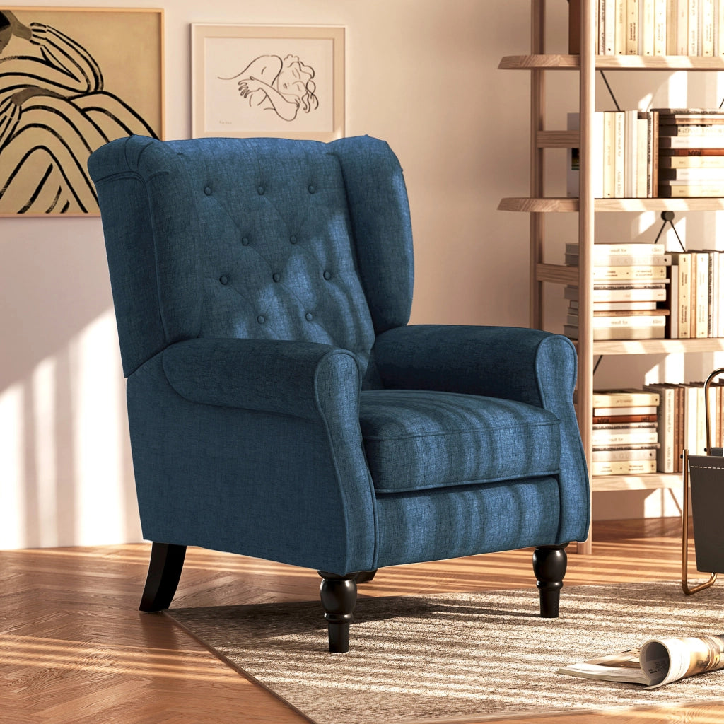 Poltrona ¨C Minimal ¨C Blu, Tessuto, 74x86x102 cm