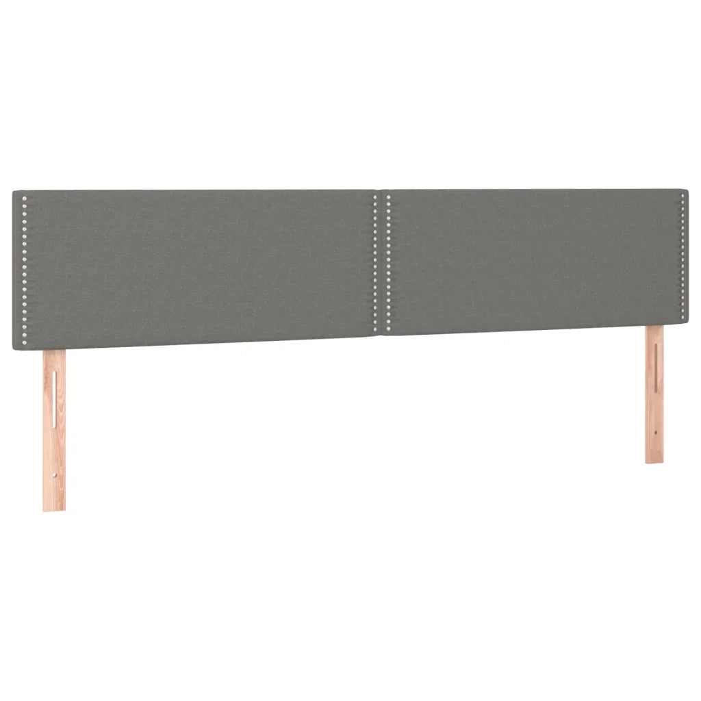 Testiera 2 pz-Set di 2 Testata-Testiera Decorativa Grigio Scuro 90x5x78/88 cm in Tessuto 125645