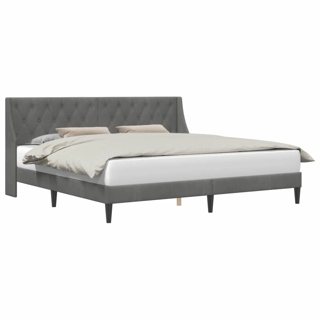 Letto matrimoniale | Letto per adulti | Struttura del letto Grigio scuro 180 x 200 cm Velluto