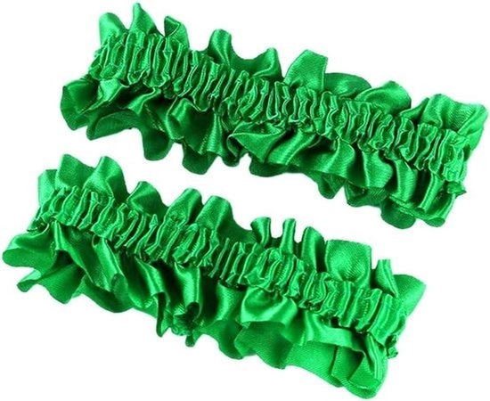 Cintura per corsetto da sposa a doppia fascia - nozze - cintura elastica - seta - bordo - verde - sostenitore di calze da sposa - accessori da sposa