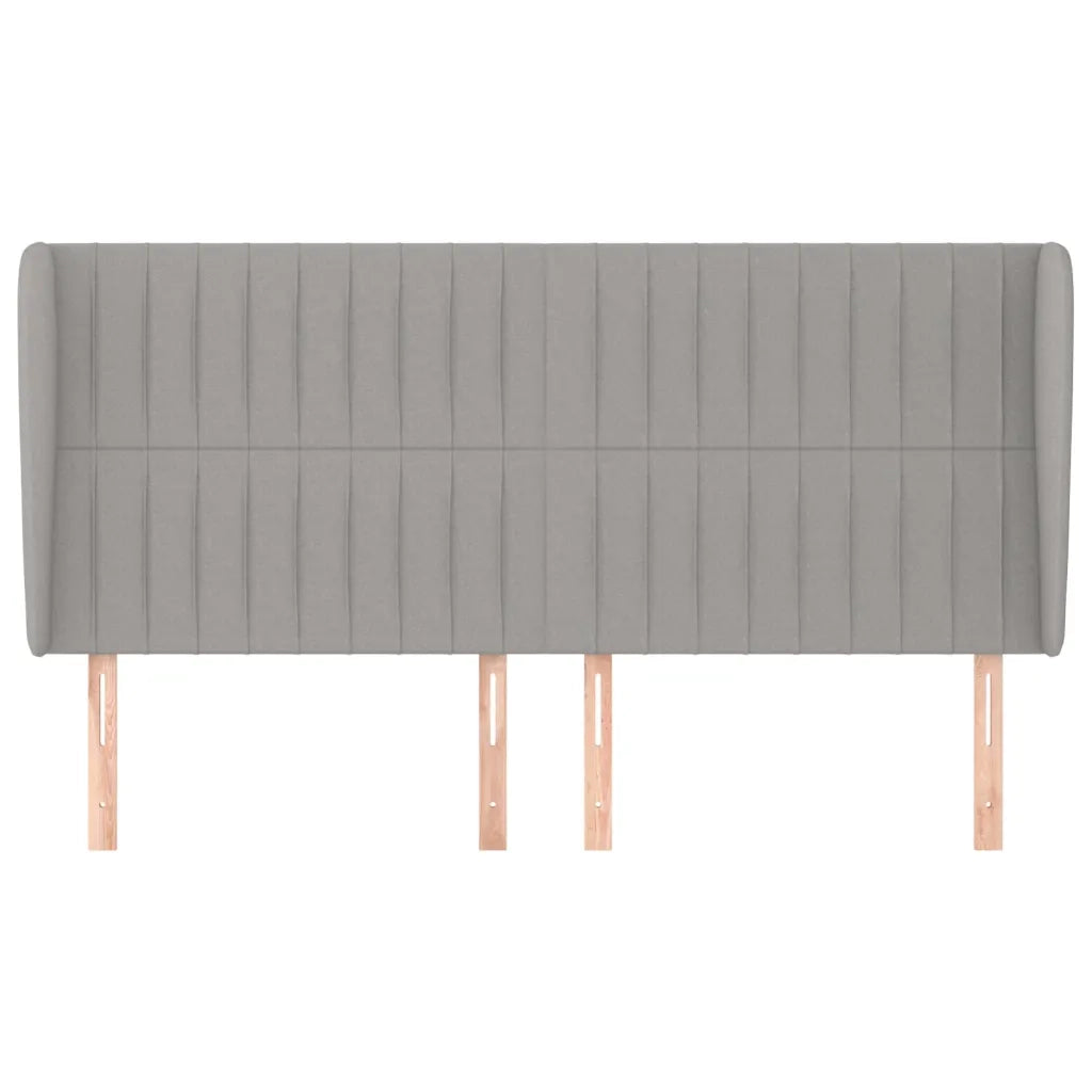 Testiera | Testata ad Orecchio Grigio Chiaro 163x23x118/128 cm in Tessuto