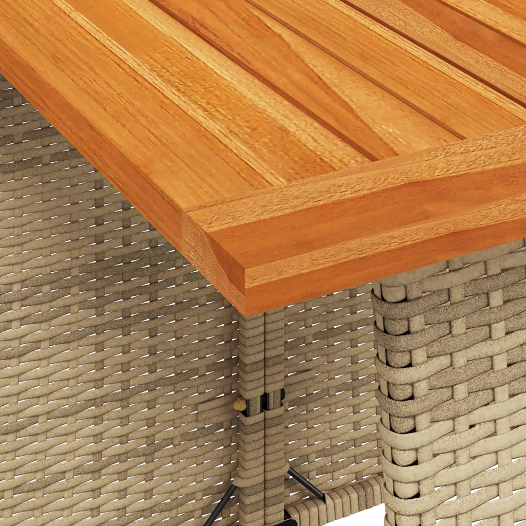 Set Divano da Giardino 6 pz con Cuscini a L Beige in Polyrattan 3213542