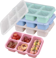 4 contenitori snack riutilizzabili - 5 compartimenti - per scuola, lavoro, viaggi.