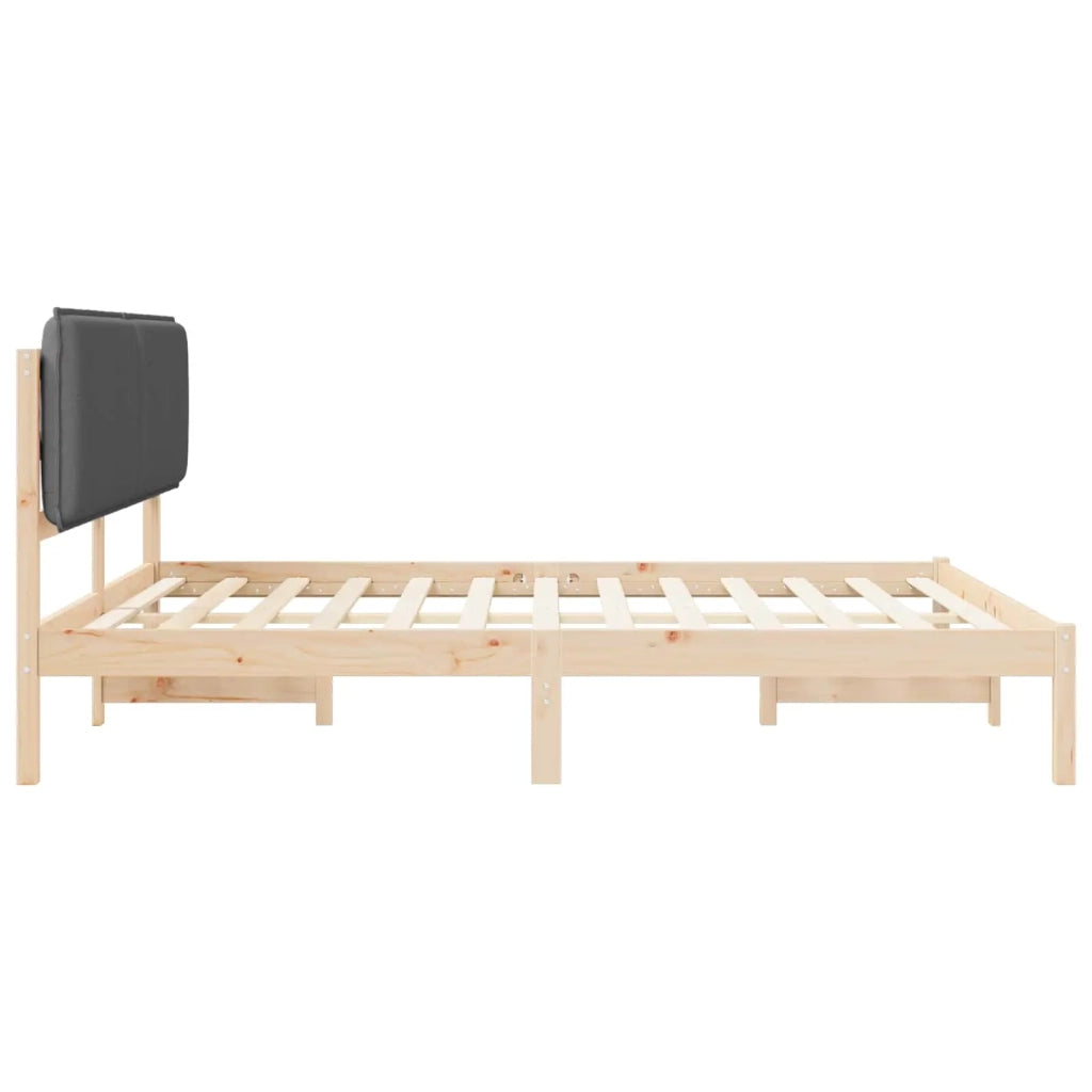 Letto matrimoniale | Letto per adulti | Letto con Testiera Rivestita Grigio scuro 180 x 200 cm