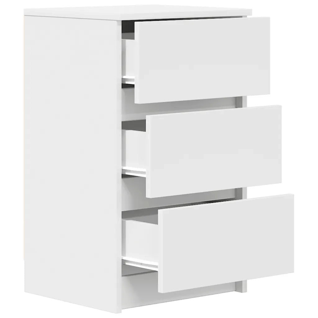 Comodino con 3 Cassetti Bianco 39x35x65 cm 861337