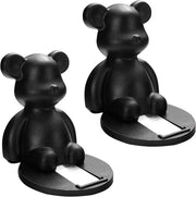 Due pezzi di deurstopper magnetico autoadesivo in forma di birra cartoon con forte magnete - Nero