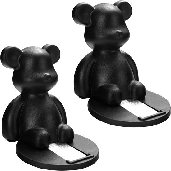 Due pezzi di deurstopper magnetico autoadesivo in forma di birra cartoon con forte magnete - Nero