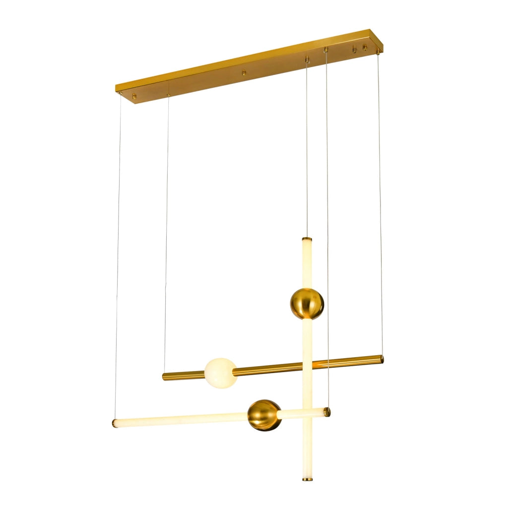 Plafoniera LED Italux Halling 3 luci ottone bianco