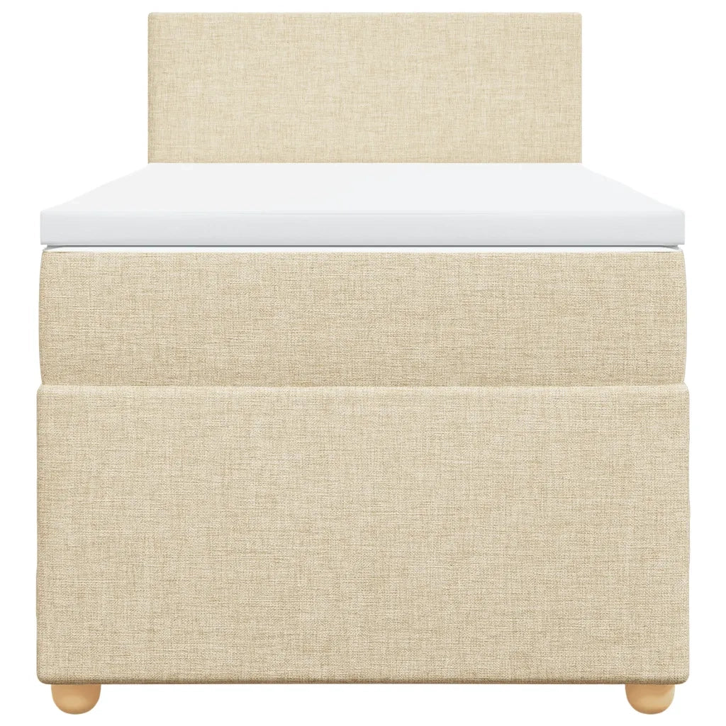 Giroletto a Molle con Materasso Crema 100x200 cm in Tessuto 3286589
