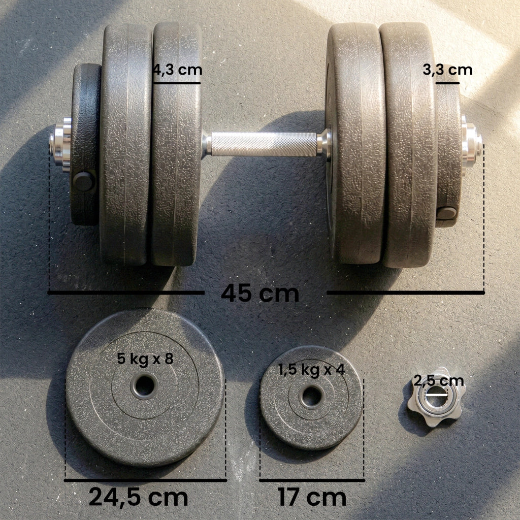 Set manubri 8 pezzi ¨C zephmum ¨C nero, 5 kg, plastica