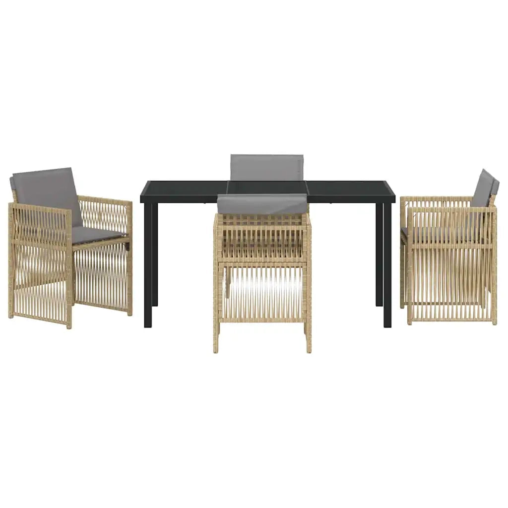 Set da Pranzo per Giardino 5 pcs Beige