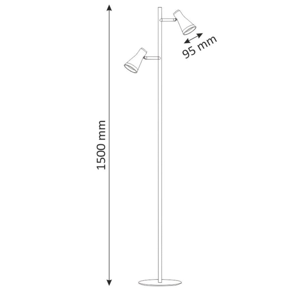 Lampada da terra LED nera 3000K Berg Polux 318411 7W
