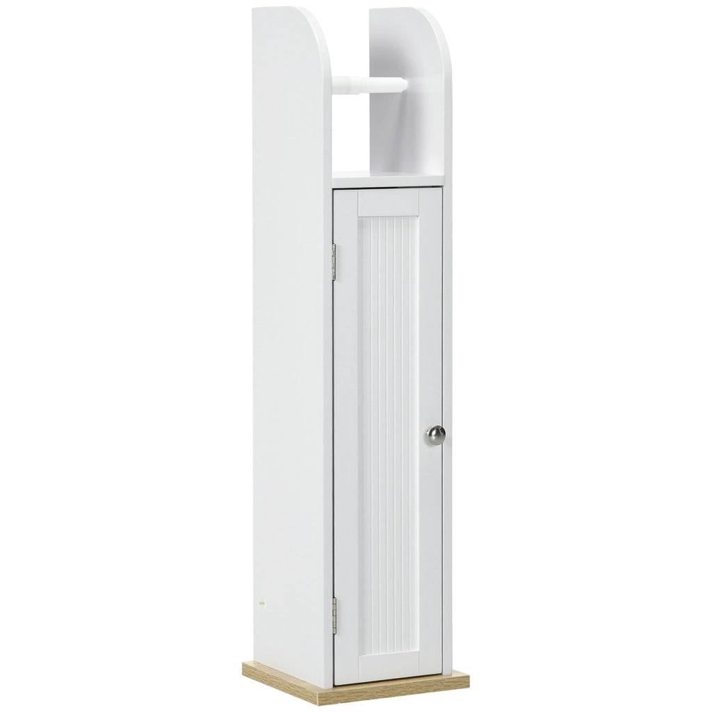 Mobile Bagno Salvaspazio con Portarotolo ¨C Xylo ¨C Bianco 3 Ante 20x20x80 cm