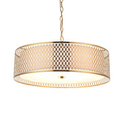 Lampadario rotondo traforato oro 3xE27 Cordero Endon