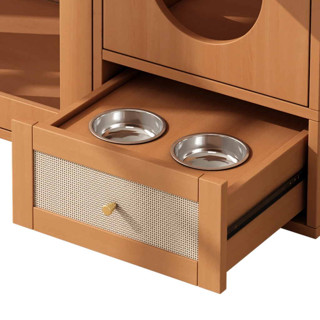 ARMADIO LETTIERA GATTI 120x45x83 cm Noce MDF e Vetro