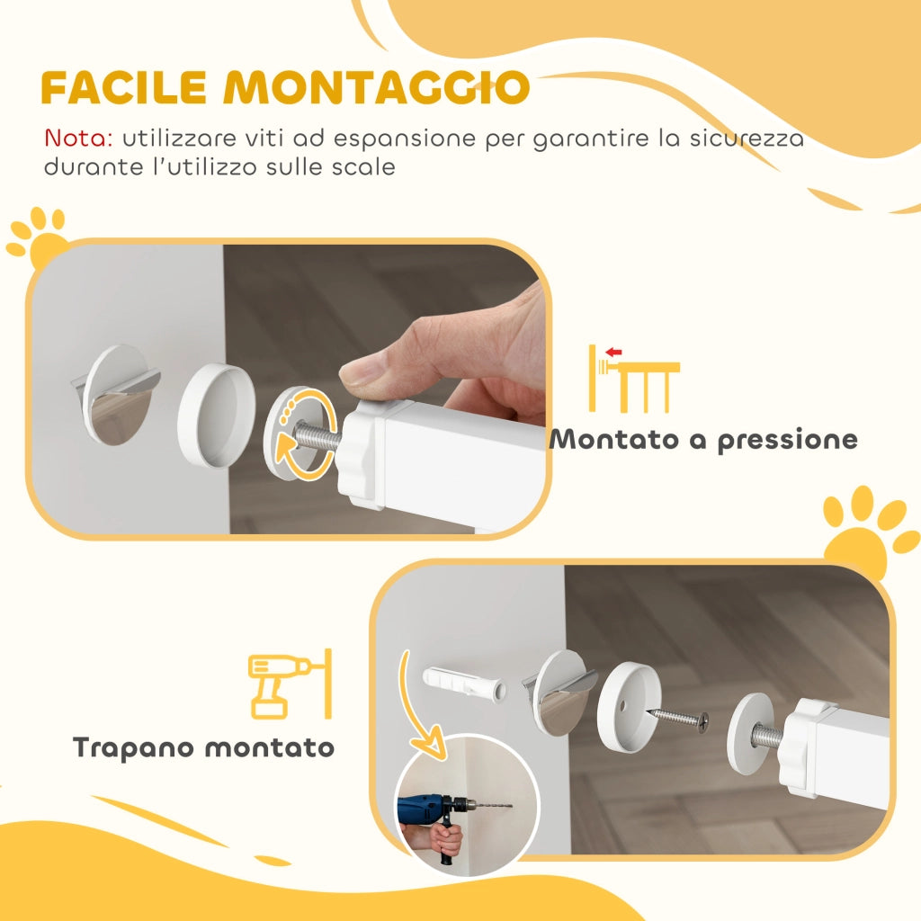 Cancelletto di Sicurezza per Bambini ¨C Xylo ¨C Bianco, 76-81x76 cm