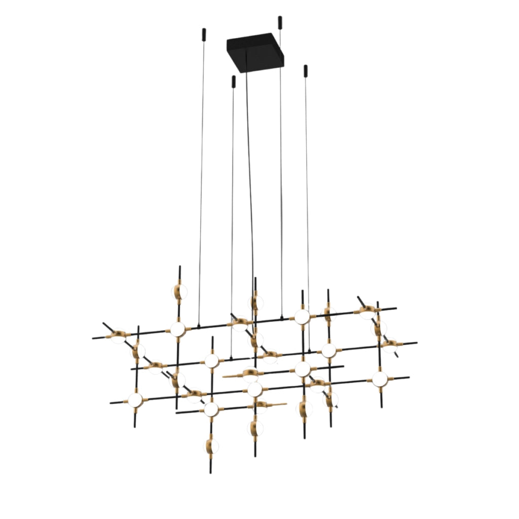 Lampada a sospensione industriale nero-oro LED 72W Italux