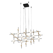 Lampada a sospensione industriale nero-oro LED 72W Italux