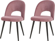 Sedie da pranzo con cuscini - Due pezzi - Design elegante - Piedini in legno - Colore rosa